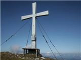 Dovška Baba, Koprivnjak, Hruški Vrh, Hruška planina Križ na Koprivnjaku (Kleinerfrauenkogel)